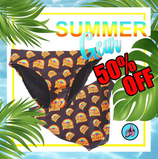 B*tch Please all over print swim brief