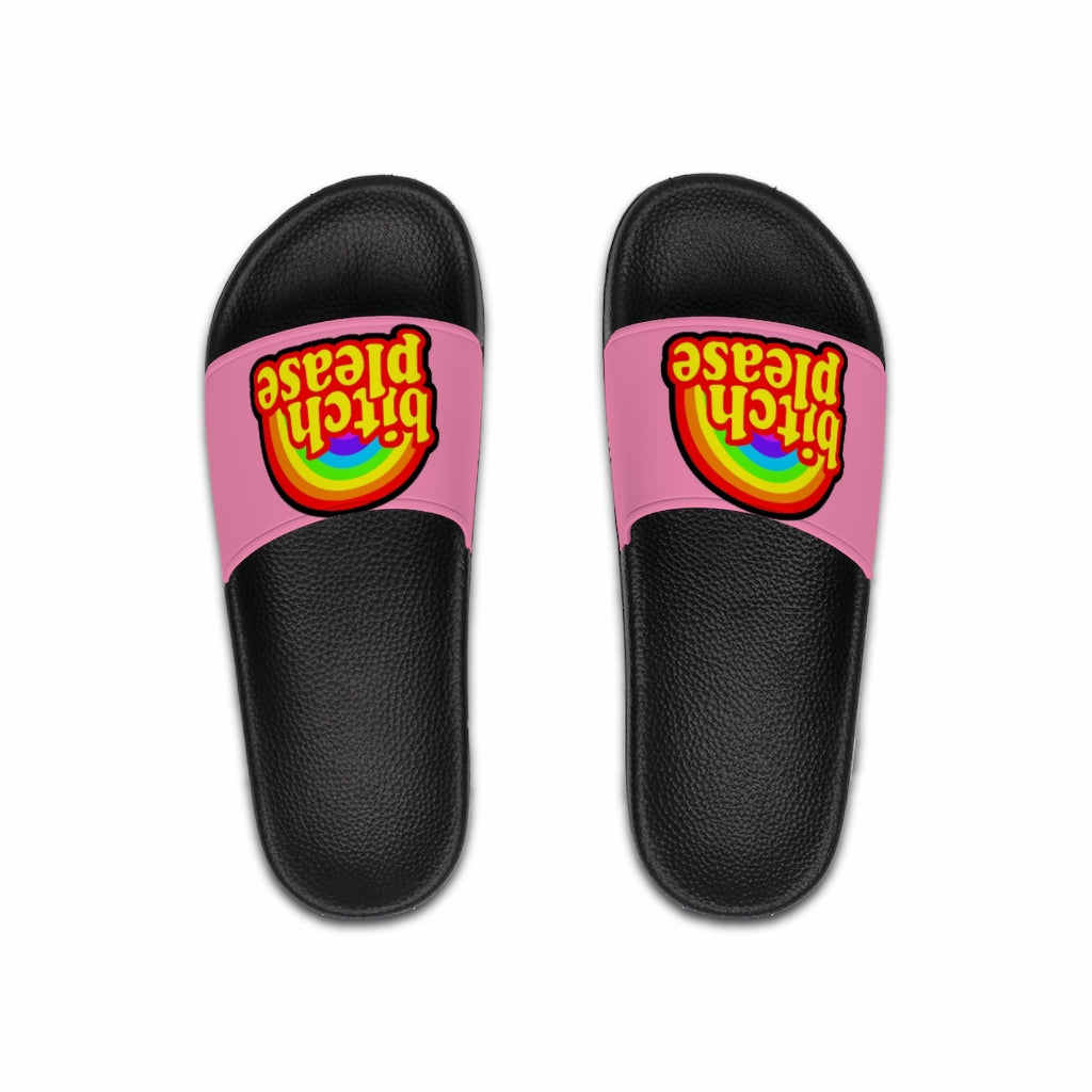 B*tch Please Men's Slide Sandals PINK