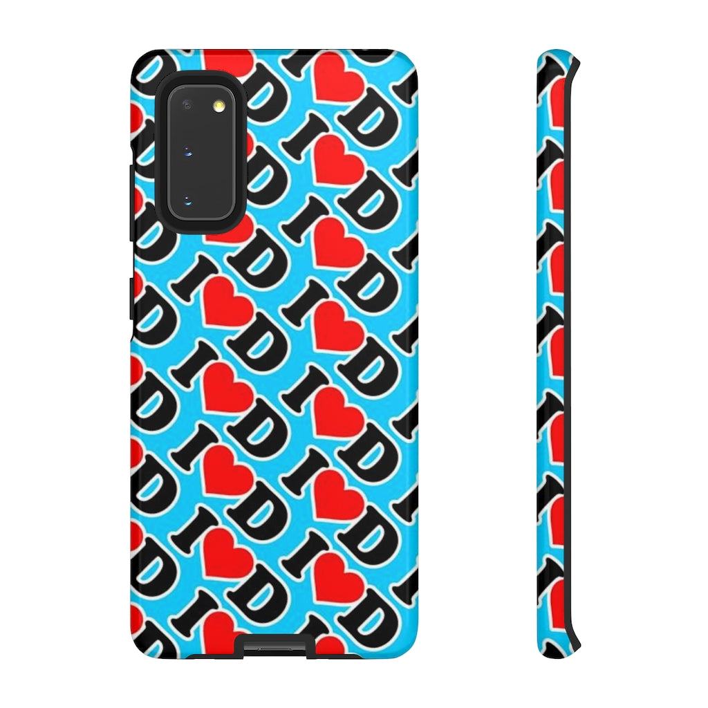 I Heart D all over print Tough Cases BLUE