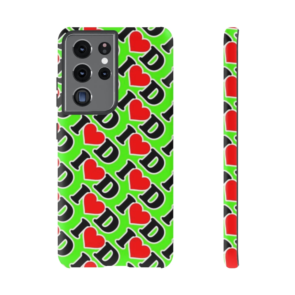 I Heart D all over print Tough Cases GREEN