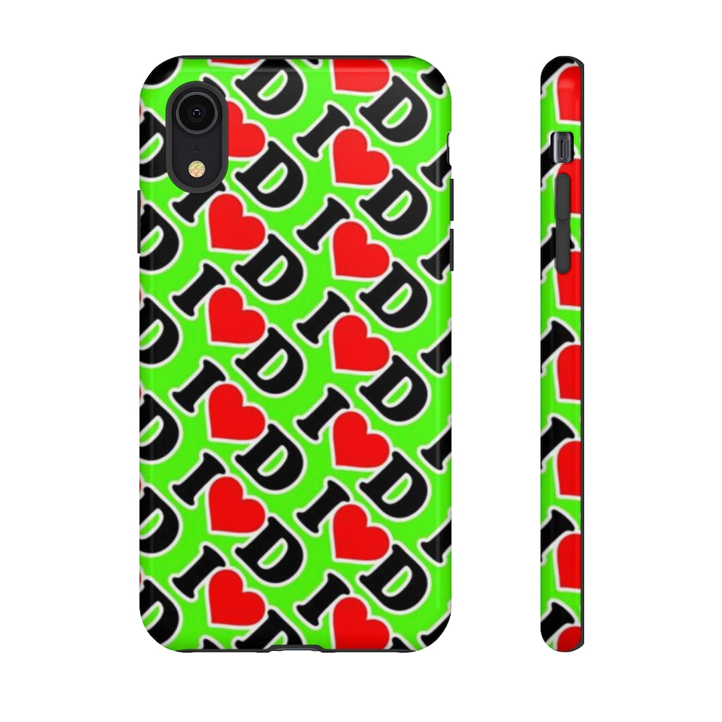 I Heart D all over print Tough Cases GREEN