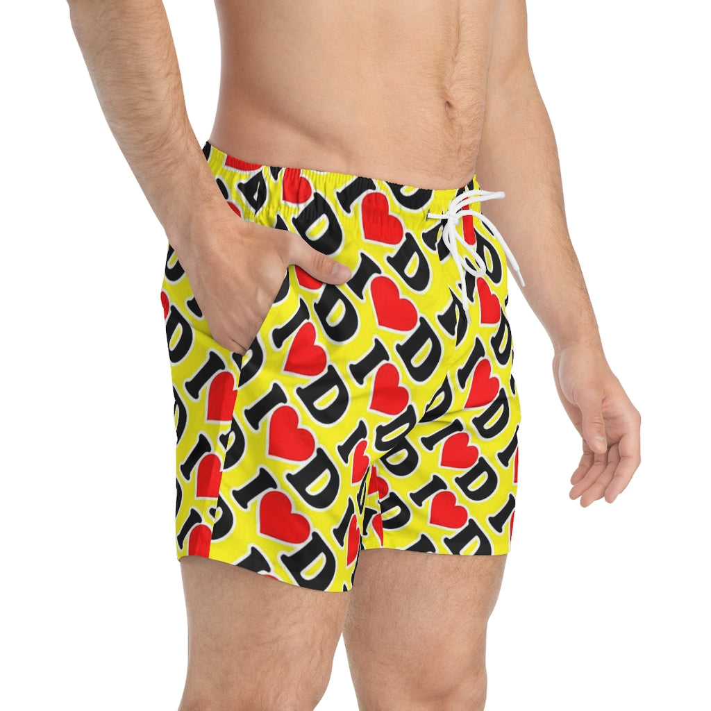 I Heart D Swim Trunks YELLOW