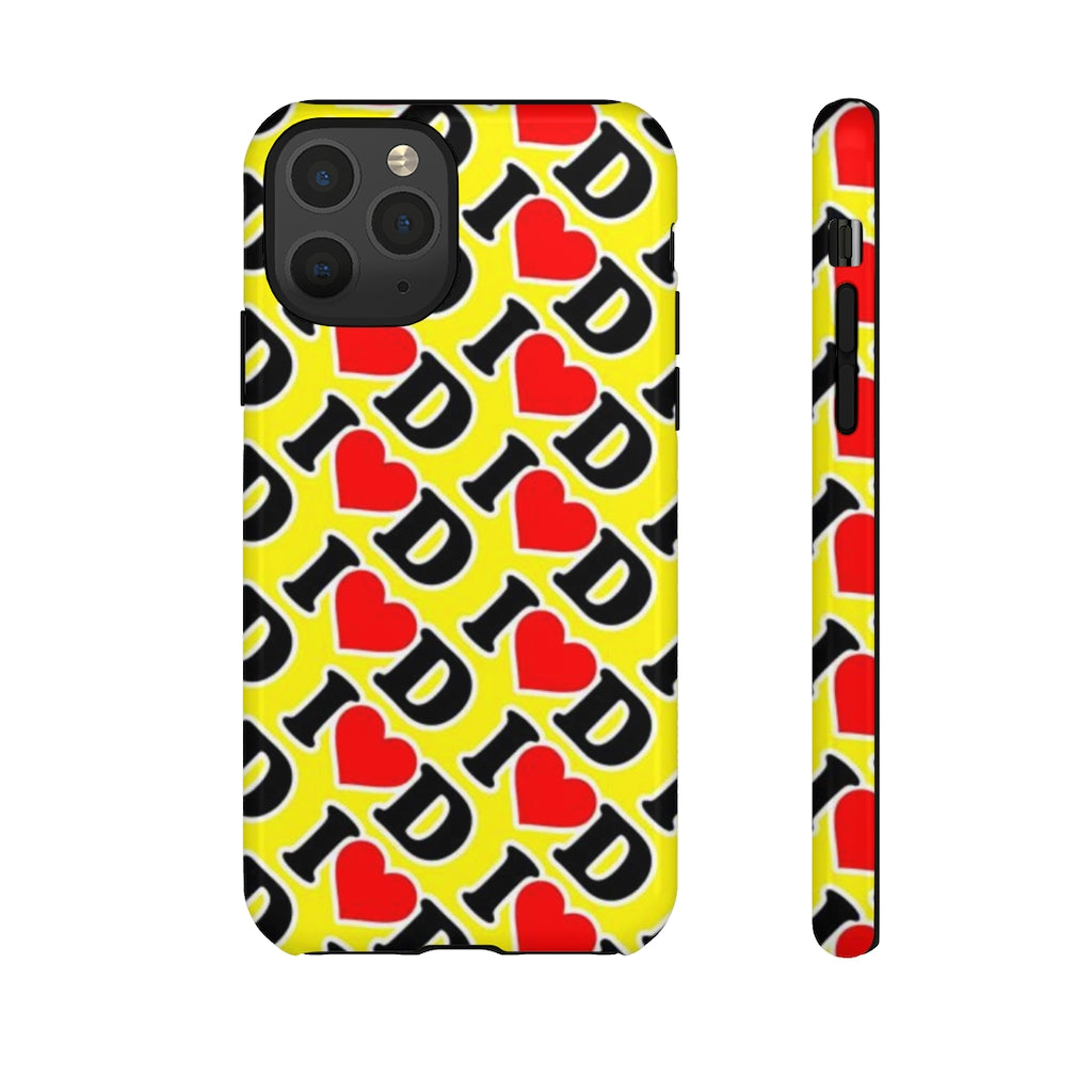 I Heart D all over print Tough Cases YELLOW