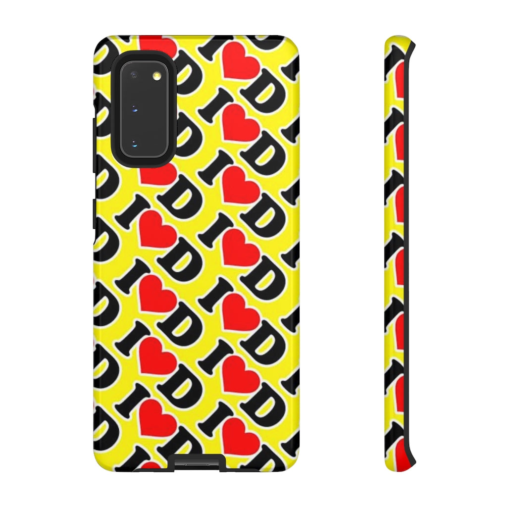 I Heart D all over print Tough Cases YELLOW