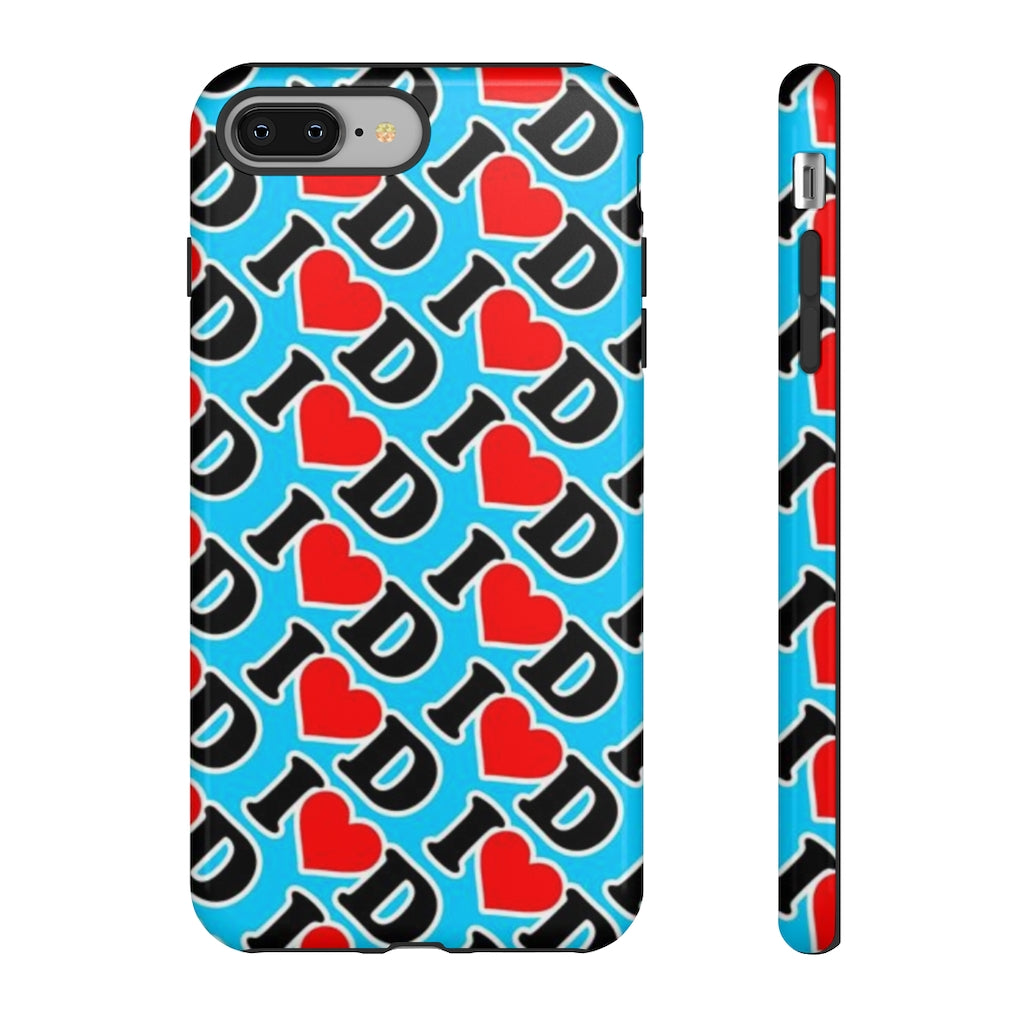 I Heart D all over print Tough Cases BLUE