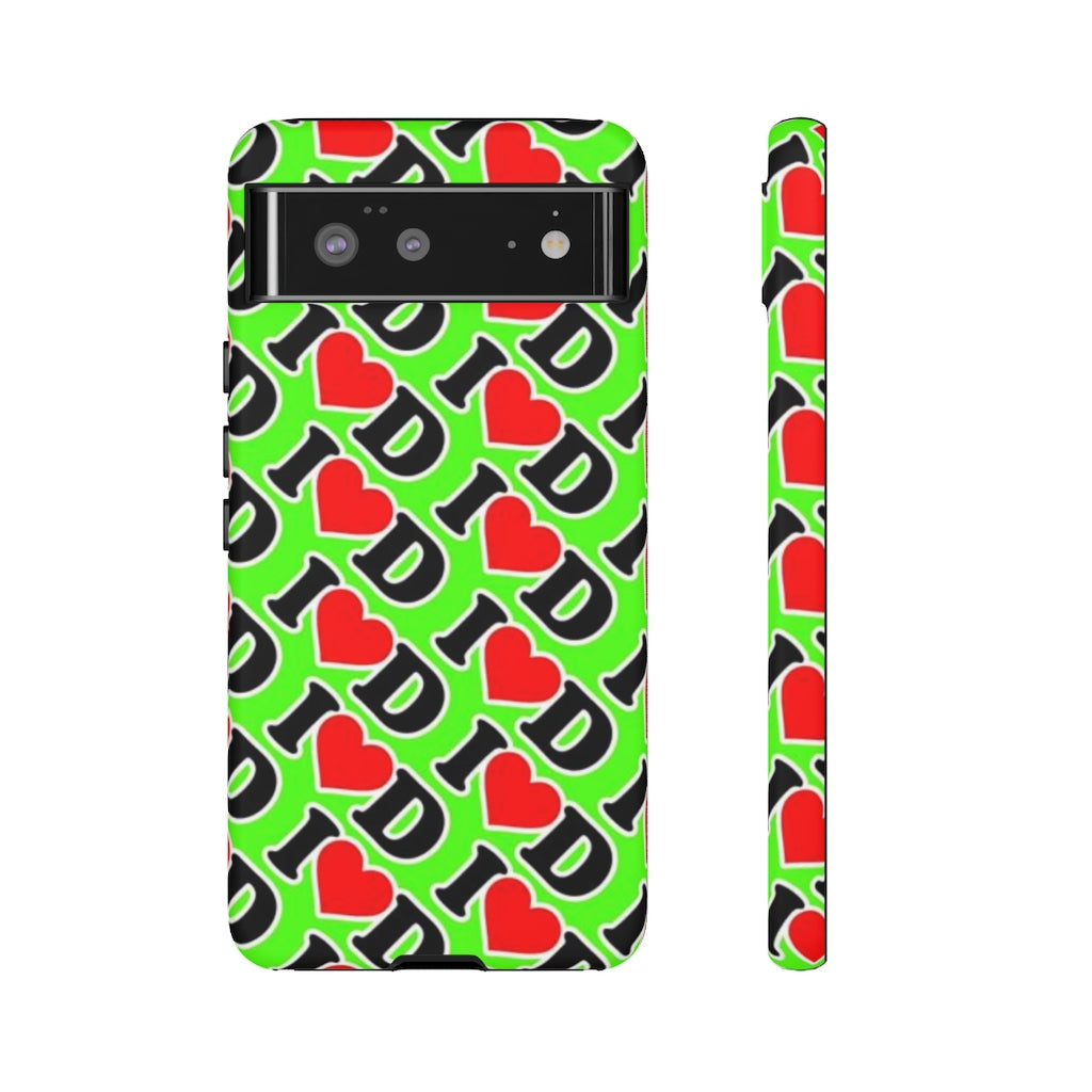 I Heart D all over print Tough Cases GREEN