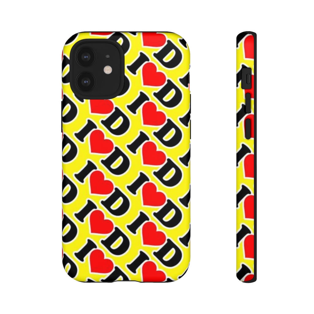 I Heart D all over print Tough Cases YELLOW