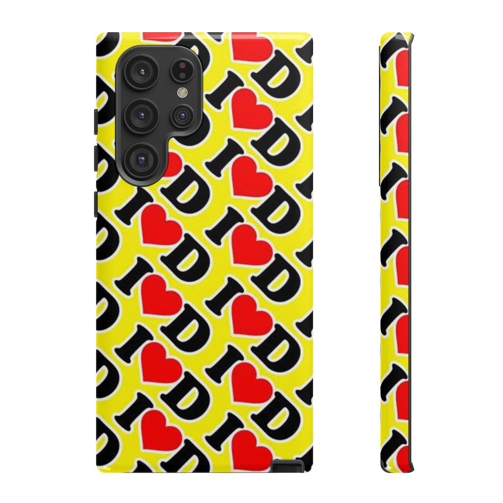 I Heart D all over print Tough Cases YELLOW