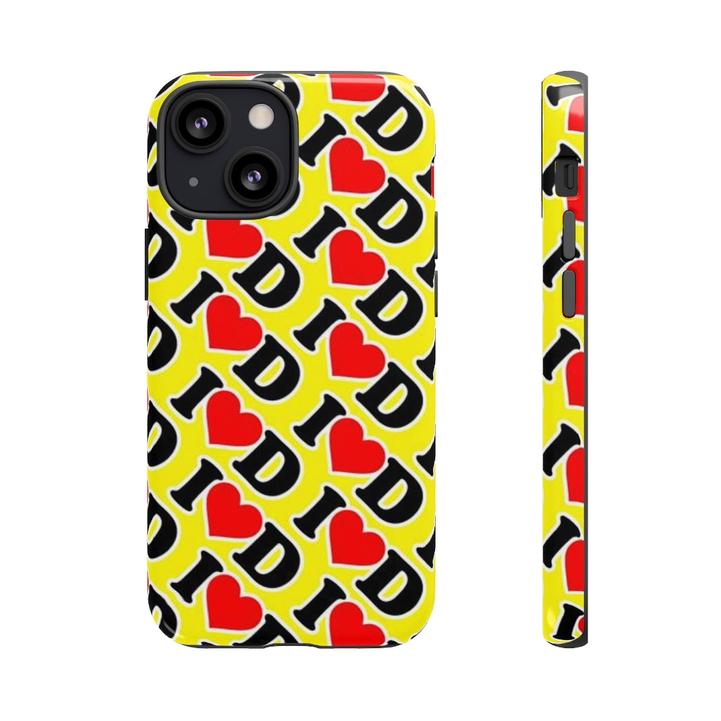 I Heart D all over print Tough Cases YELLOW