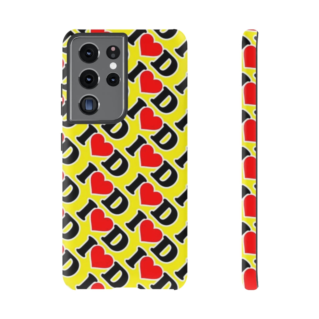 I Heart D all over print Tough Cases YELLOW