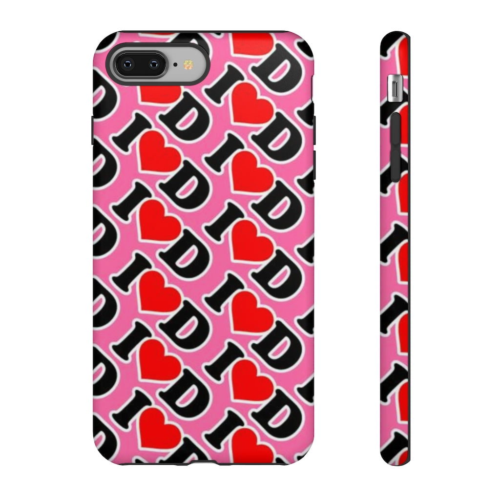 I Heart D all over print Tough Cases PINK