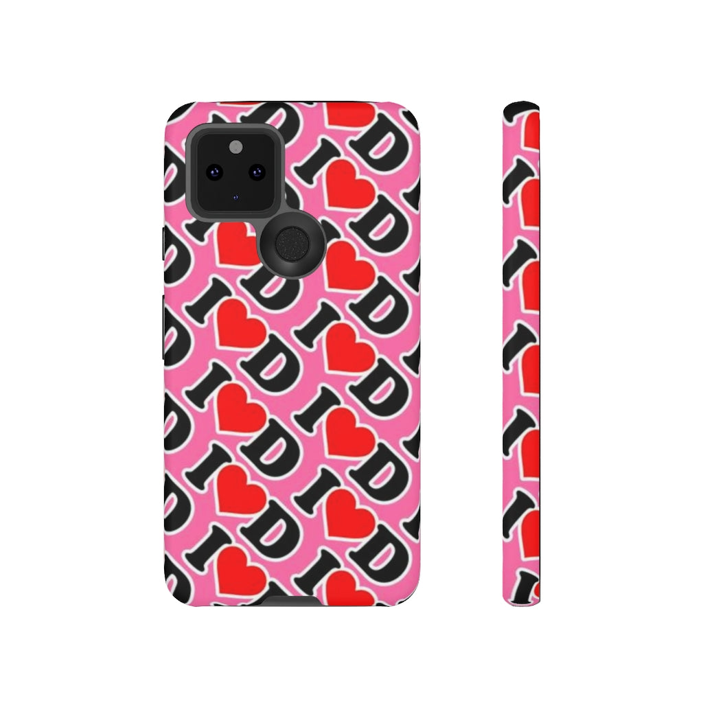 I Heart D all over print Tough Cases PINK