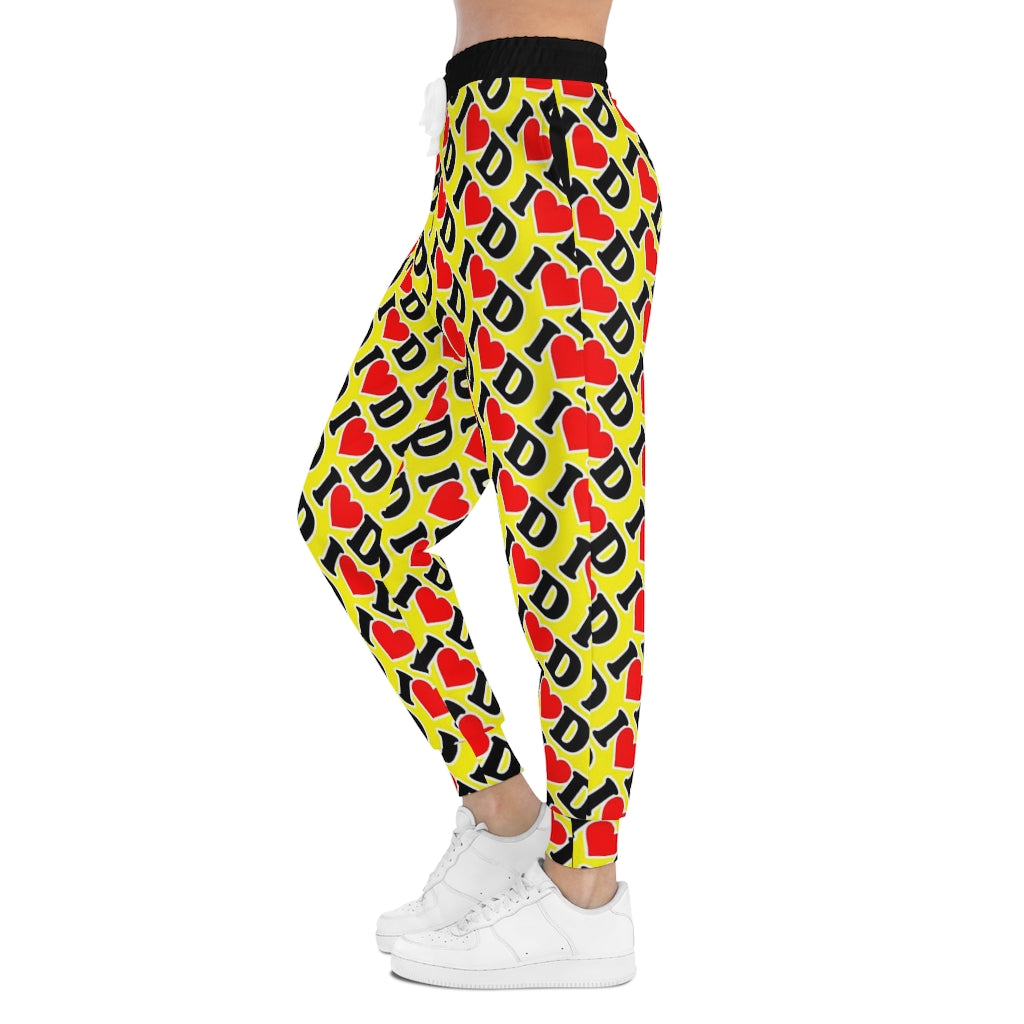 I Heart D all over print Athletic Joggers (AOP) YELLOW