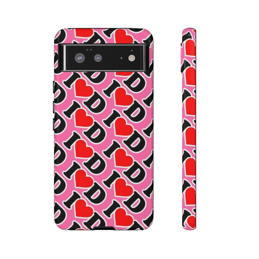 I Heart D all over print Tough Cases PINK