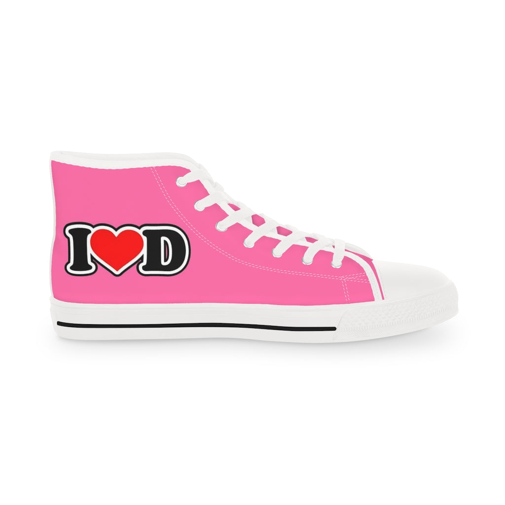 I Heart D Men's High Top Sneakers PINK