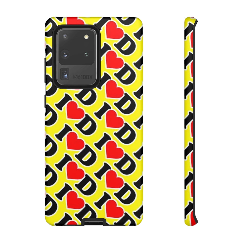 I Heart D all over print Tough Cases YELLOW