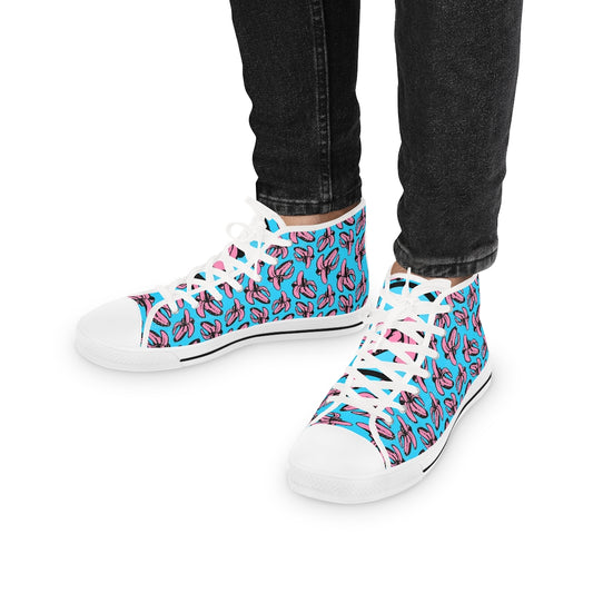 Banana all  over print Men's High Top Sneakers