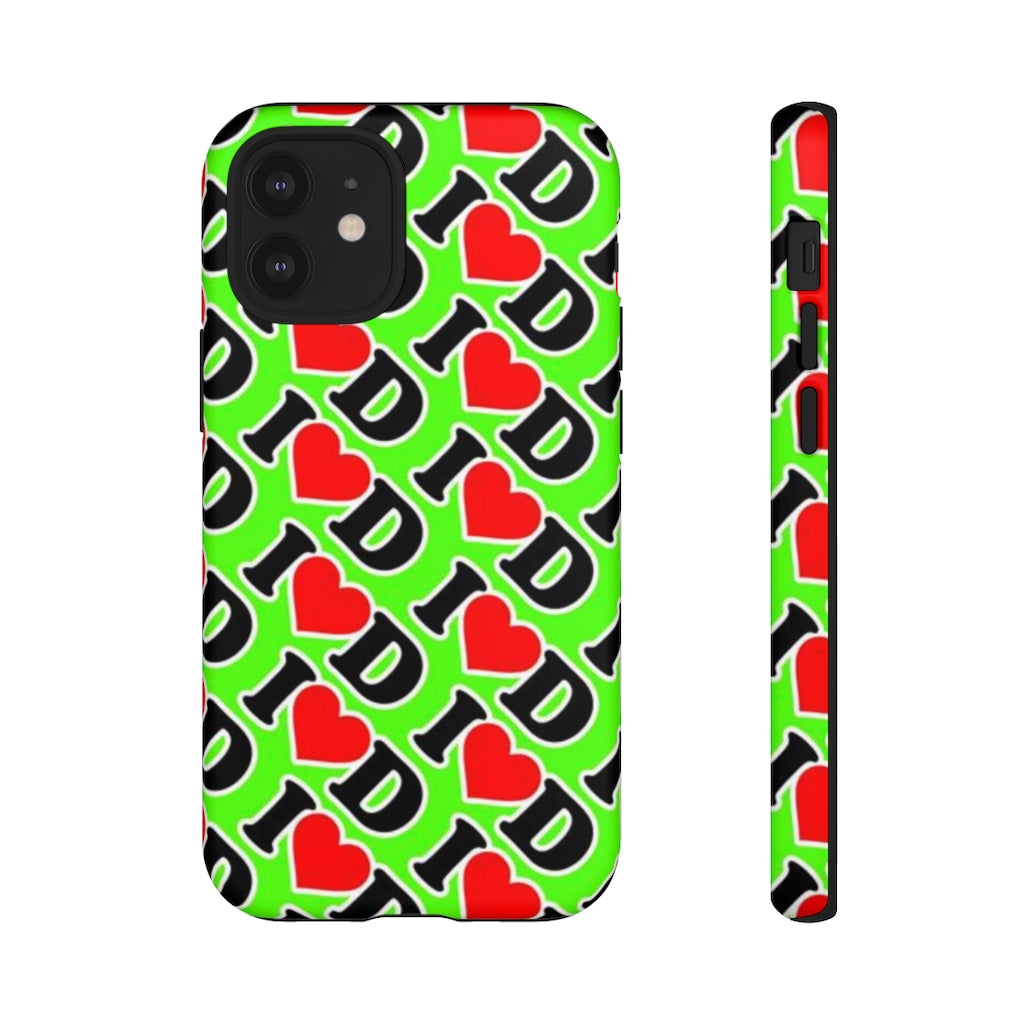 I Heart D all over print Tough Cases GREEN