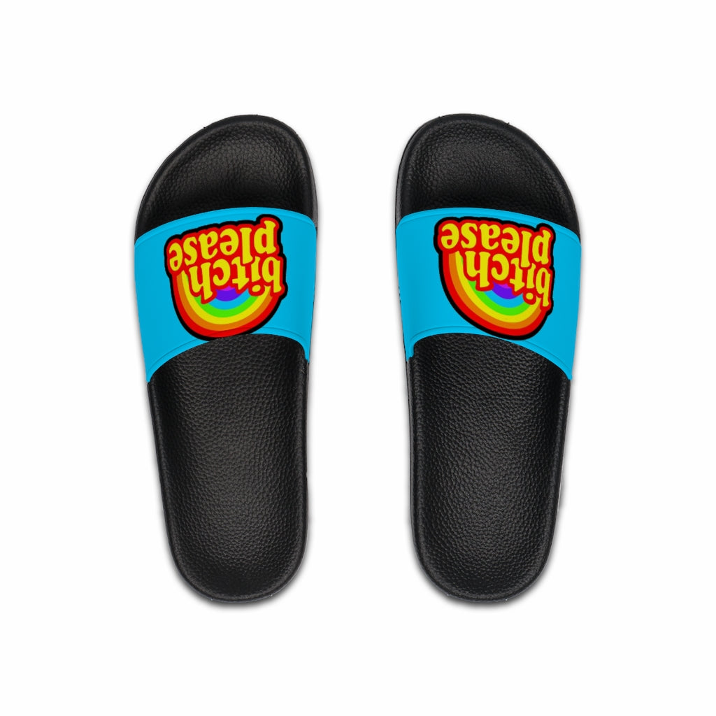 B*tch Please Men's Slide Sandals BLUE