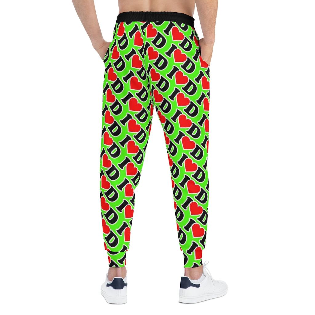 I Heart D Athletic Joggers (AOP) GREEN