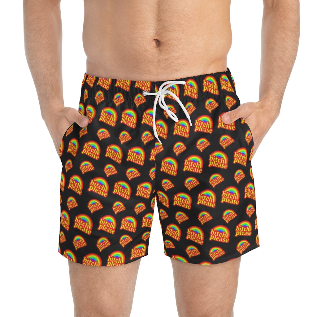 B*tch Please all over print Swim Trunks