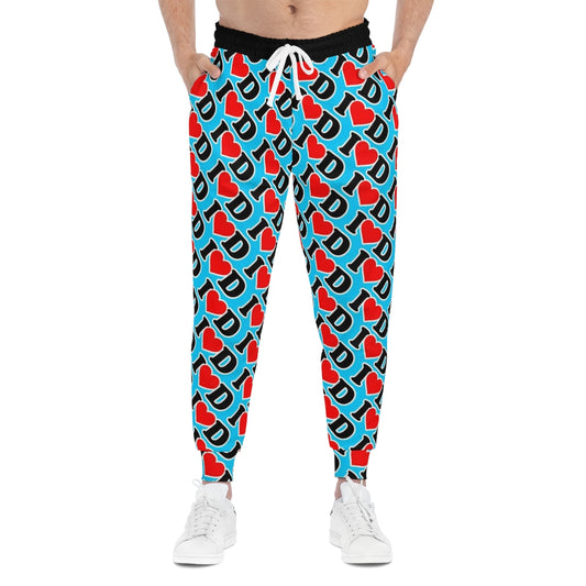 I Heart D Athletic Joggers (AOP) BLUE