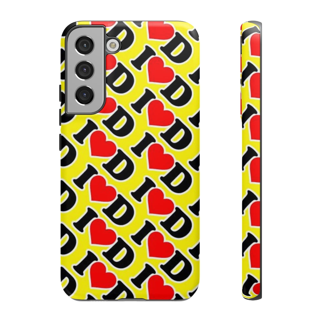 I Heart D all over print Tough Cases YELLOW