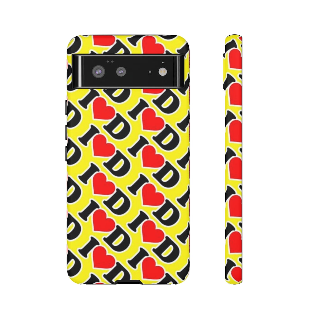 I Heart D all over print Tough Cases YELLOW