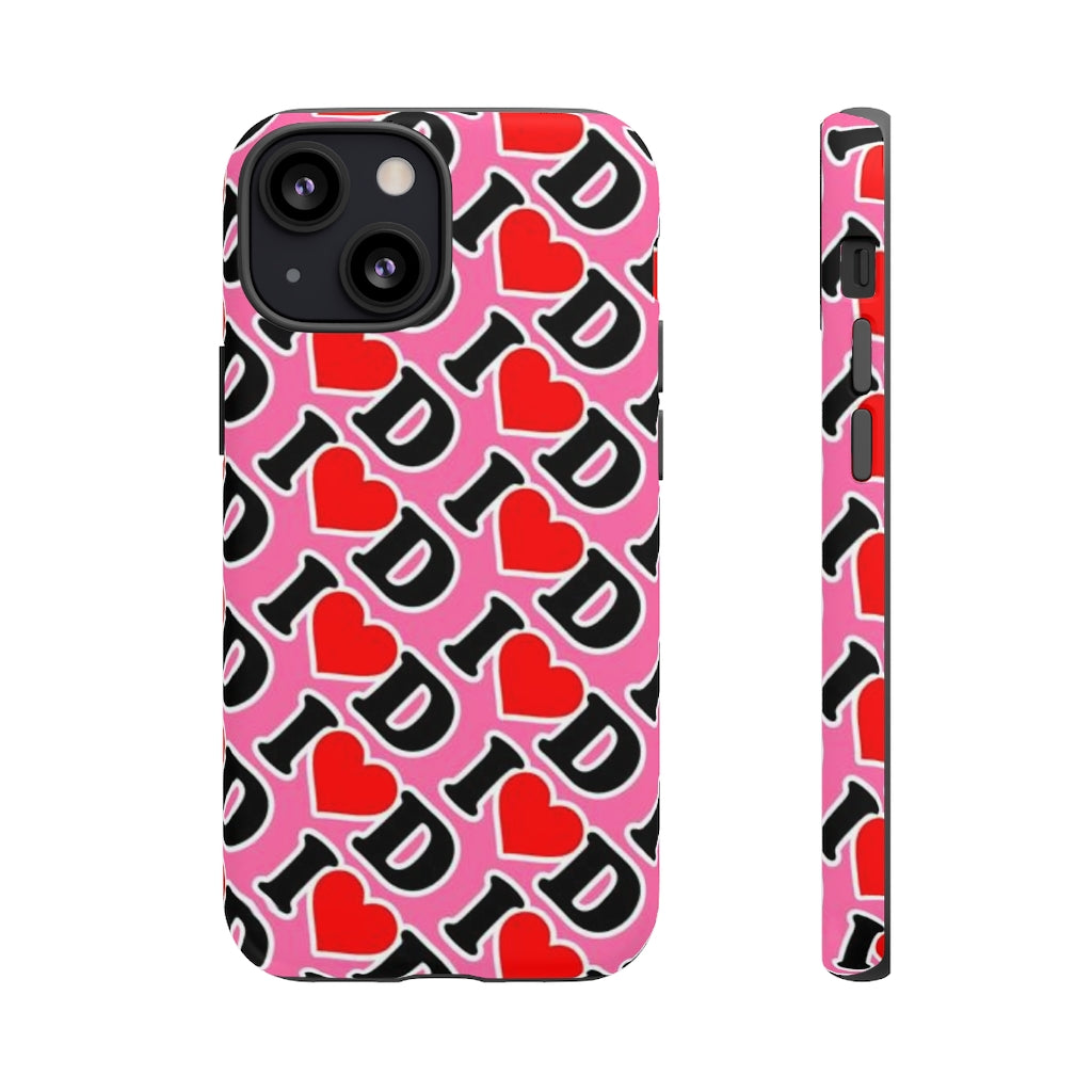 I Heart D all over print Tough Cases PINK