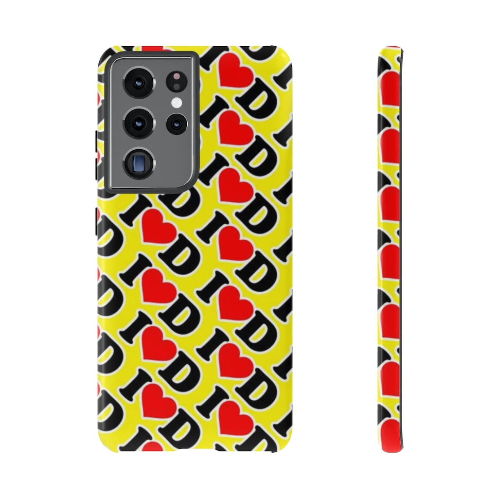 I Heart D all over print Tough Cases YELLOW