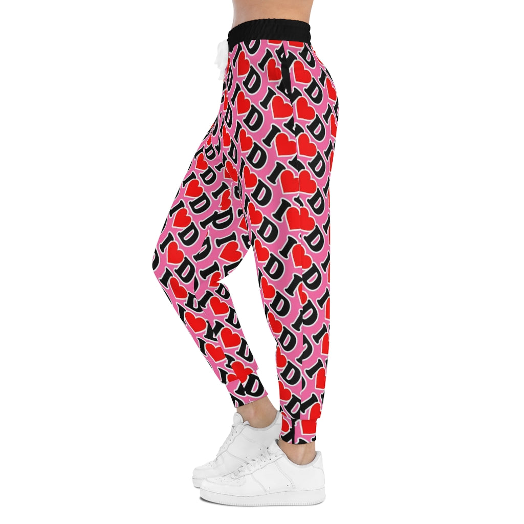 I Heart D Athletic Joggers (AOP) PINK