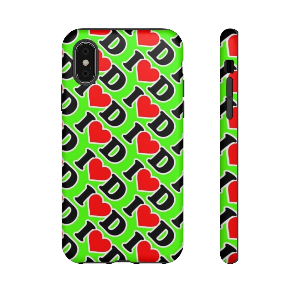 I Heart D all over print Tough Cases GREEN