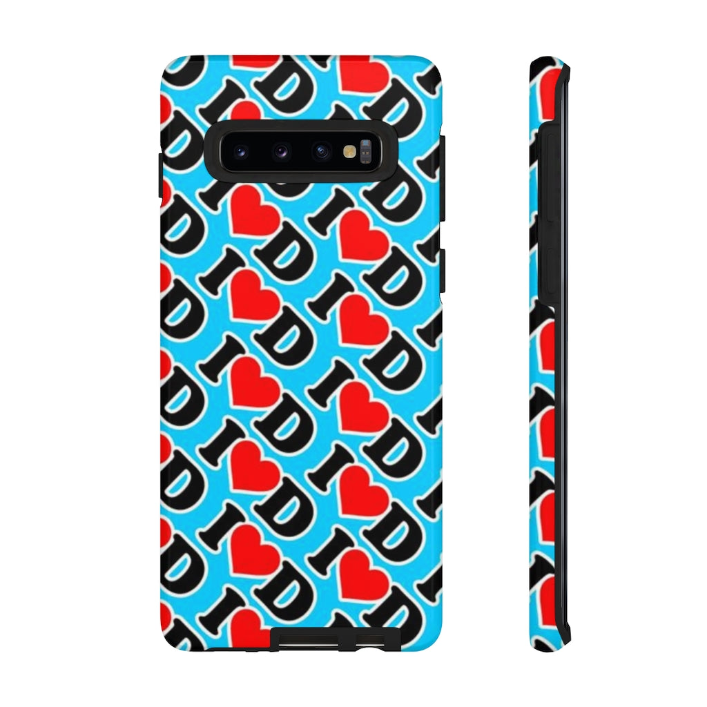 I Heart D all over print Tough Cases BLUE