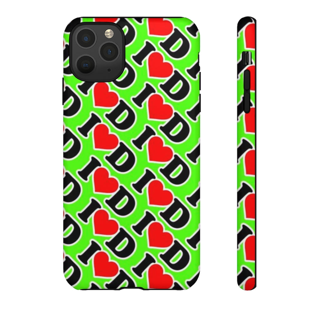 I Heart D all over print Tough Cases GREEN