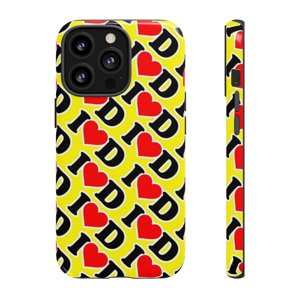 I Heart D all over print Tough Cases YELLOW