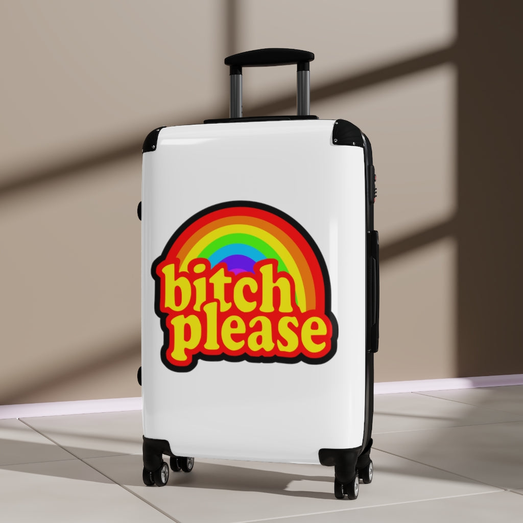 B*tch please Suitcases WHITE