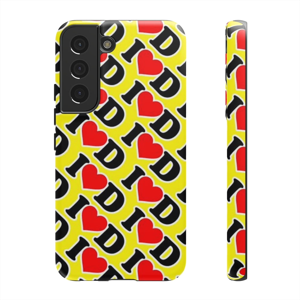 I Heart D all over print Tough Cases YELLOW