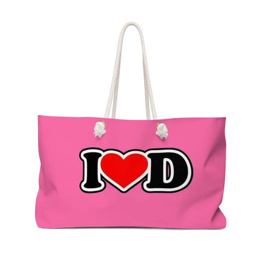 I Heart D Weekender Bag PINK