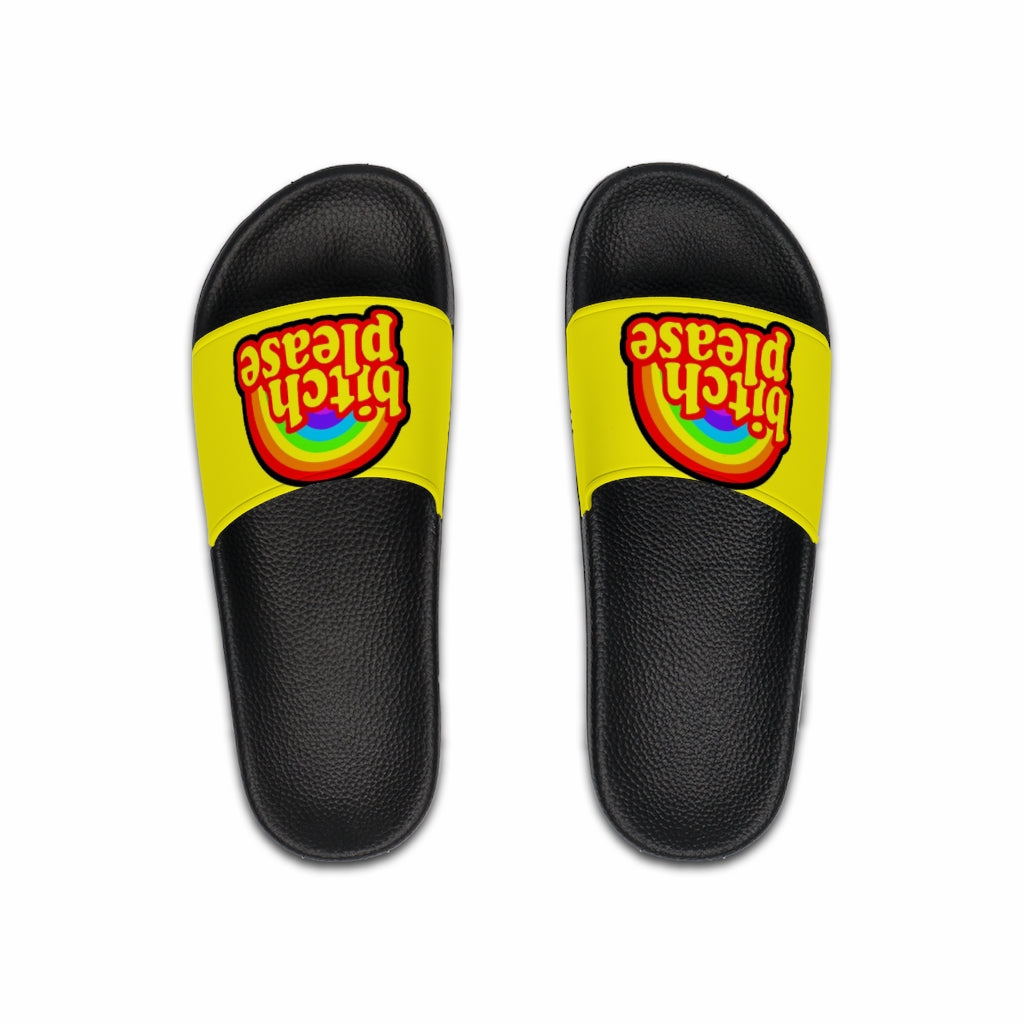 B*tch Please Men's Slide Sandals YELLOW