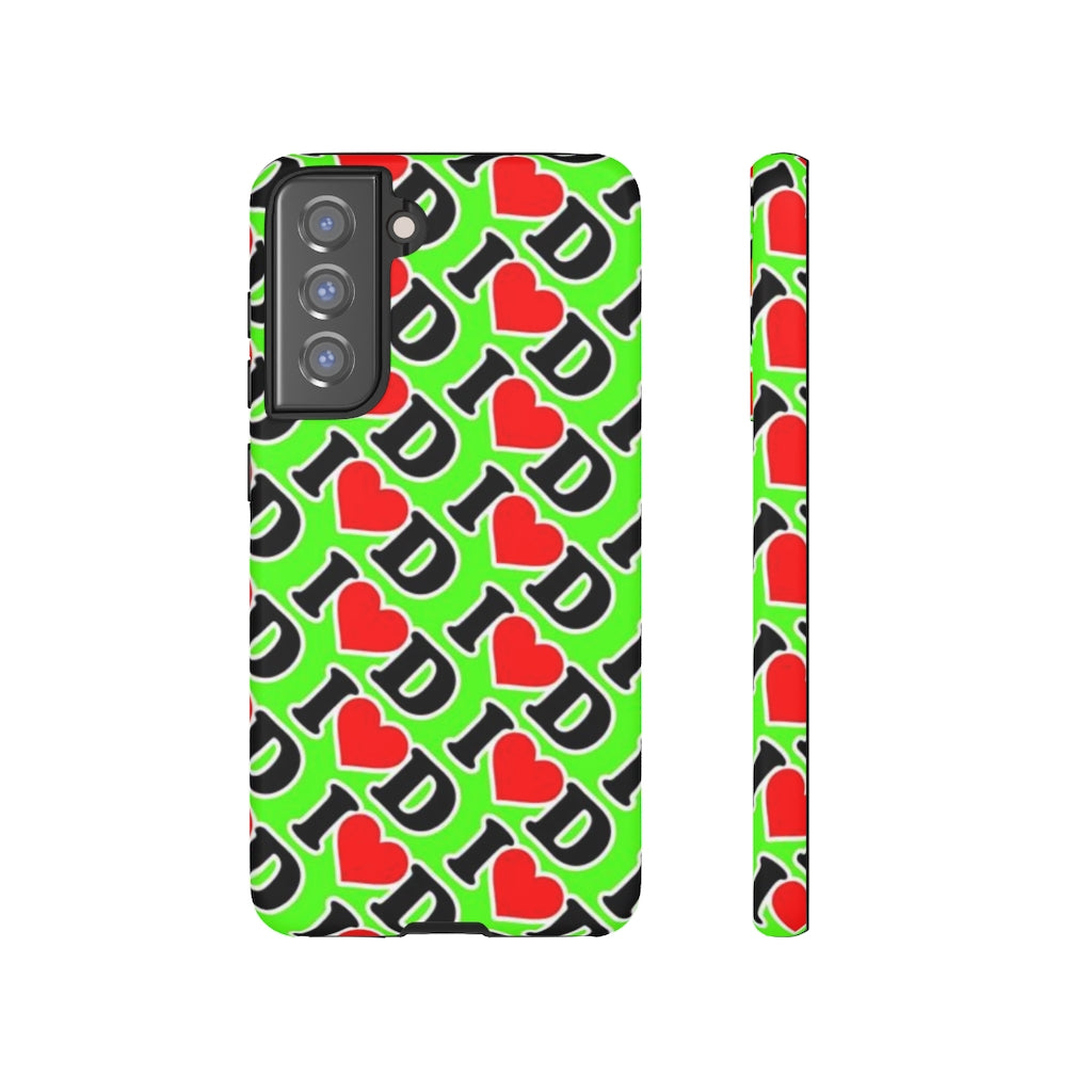 I Heart D all over print Tough Cases GREEN