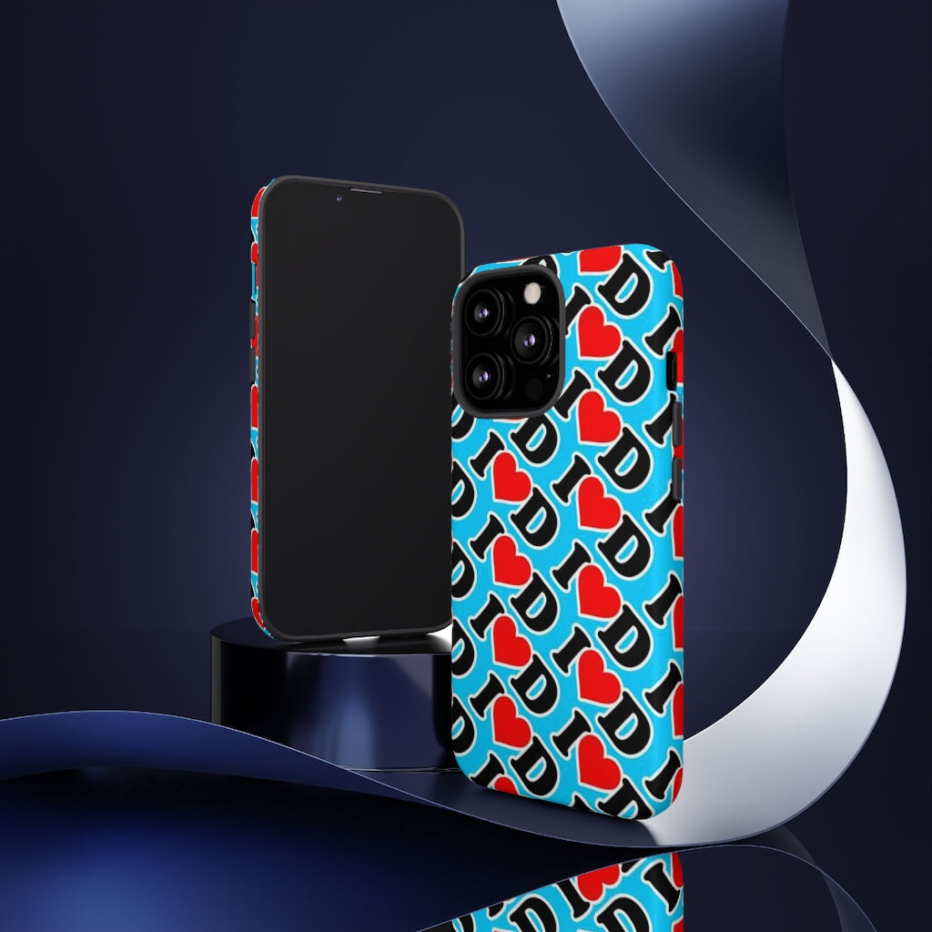 I Heart D all over print Tough Cases BLUE