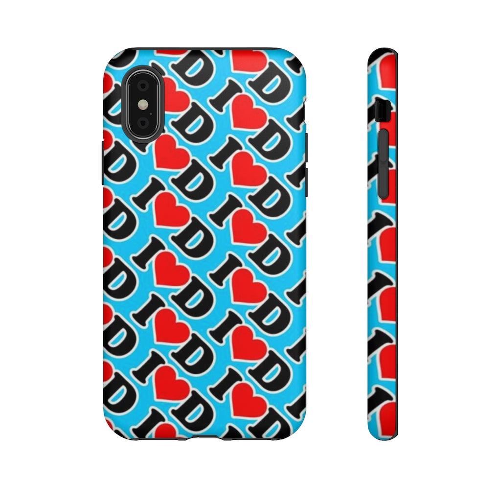 I Heart D all over print Tough Cases BLUE