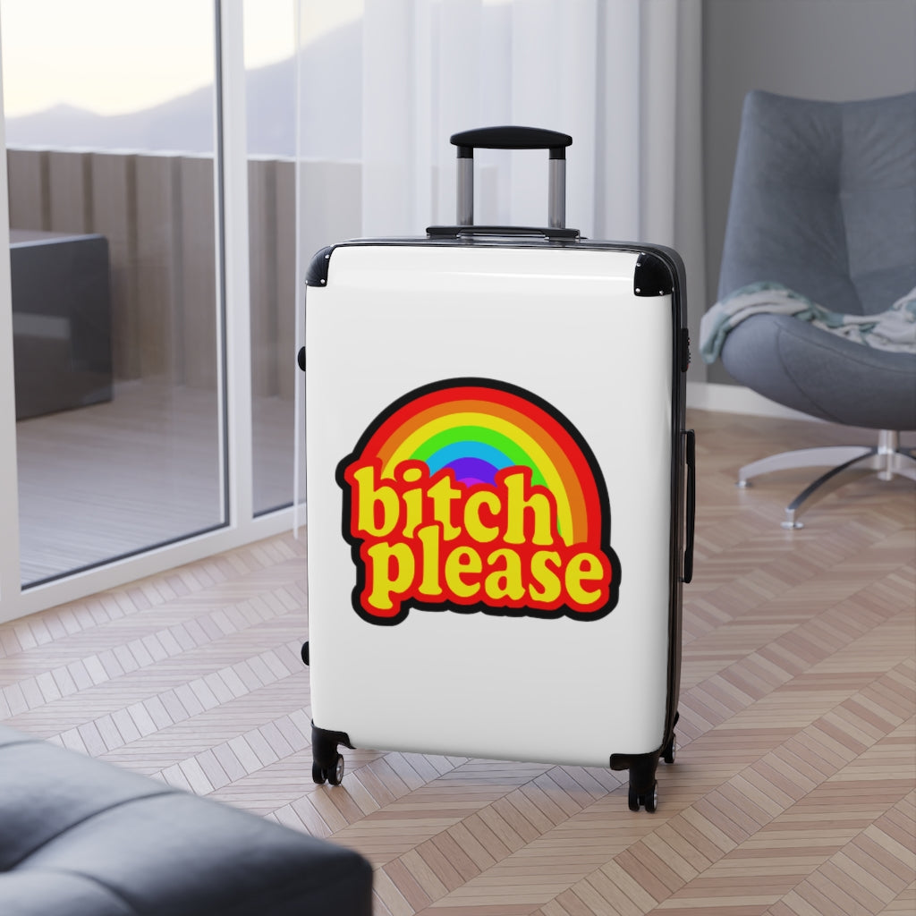 B*tch please Suitcases WHITE