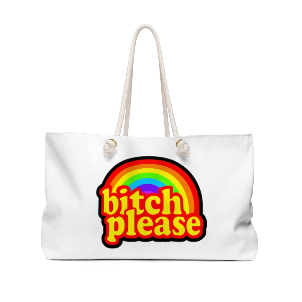 B*tch please Weekender Bag WHITE