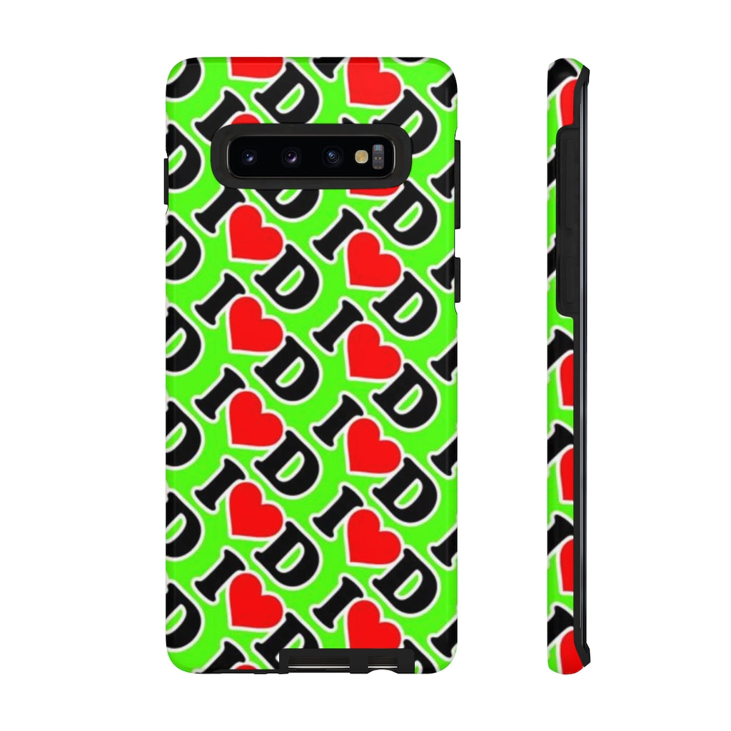 I Heart D all over print Tough Cases GREEN