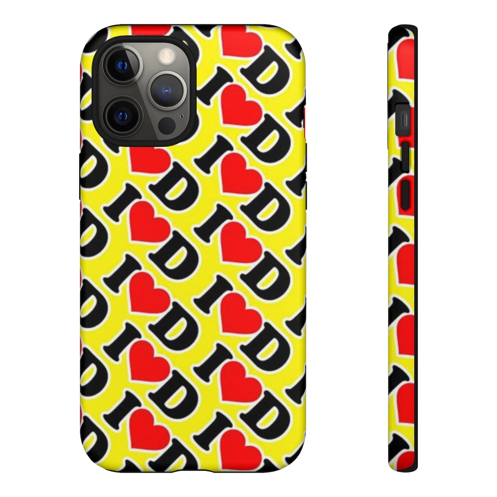 I Heart D all over print Tough Cases YELLOW