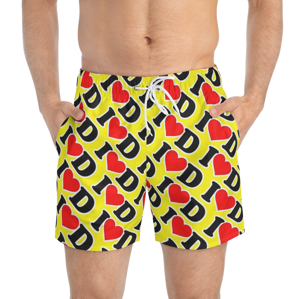 I Heart D Swim Trunks YELLOW