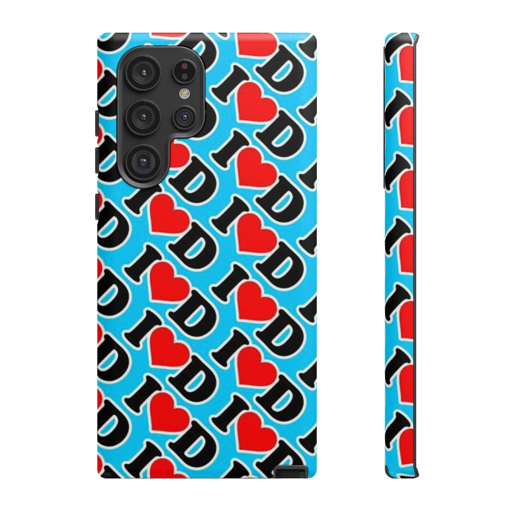 I Heart D all over print Tough Cases BLUE