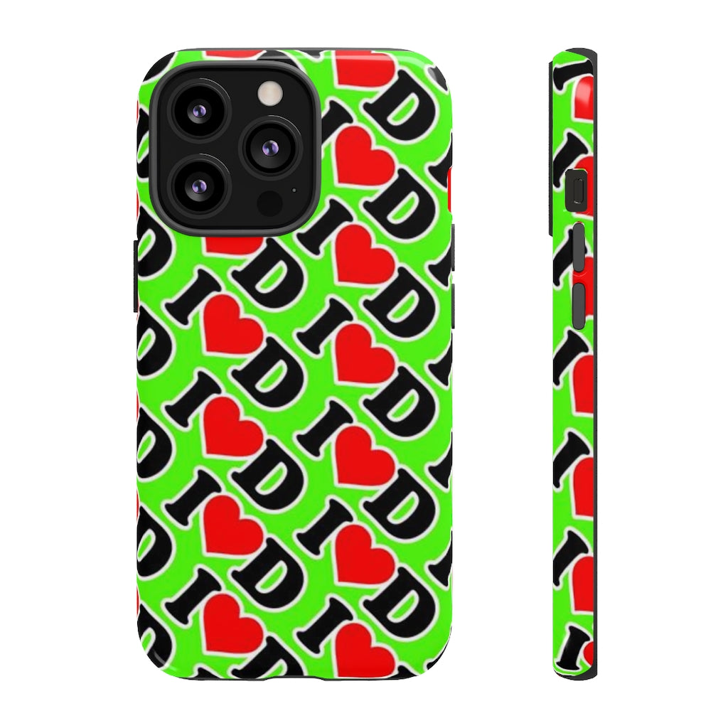 I Heart D all over print Tough Cases GREEN