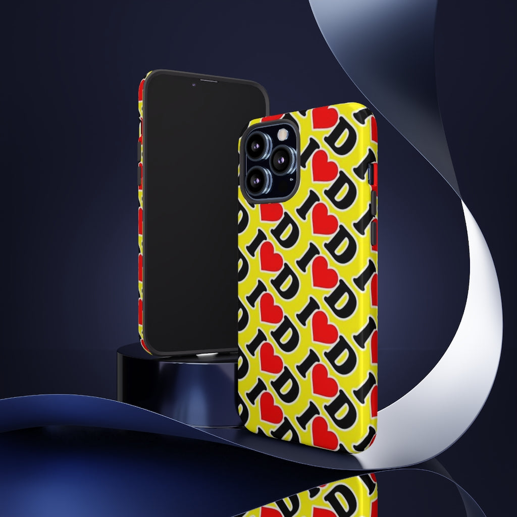 I Heart D all over print Tough Cases YELLOW